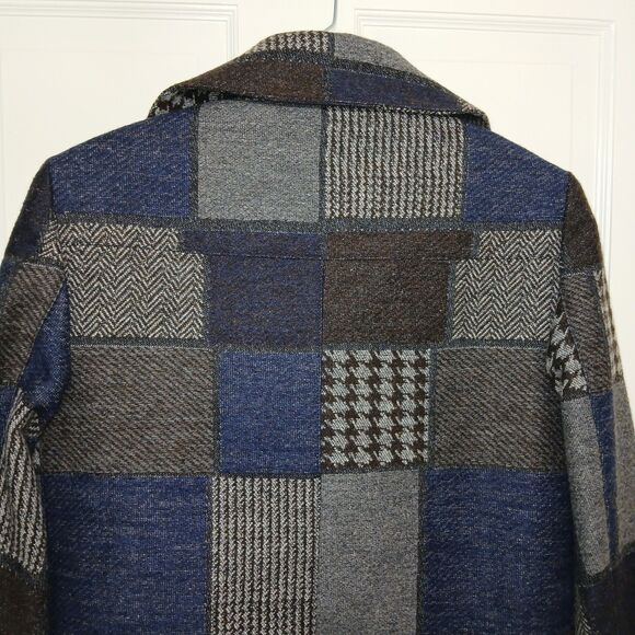 BCBGMAXAZRIA Patchwork Wool Blend Jacket Coat Moto Style Size XS - Picture 9 of 16